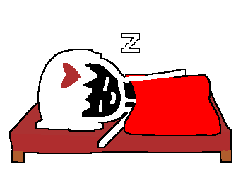 Sprite art of a girl laying in bed.