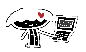 Syrup at a laptop reading how to be smart